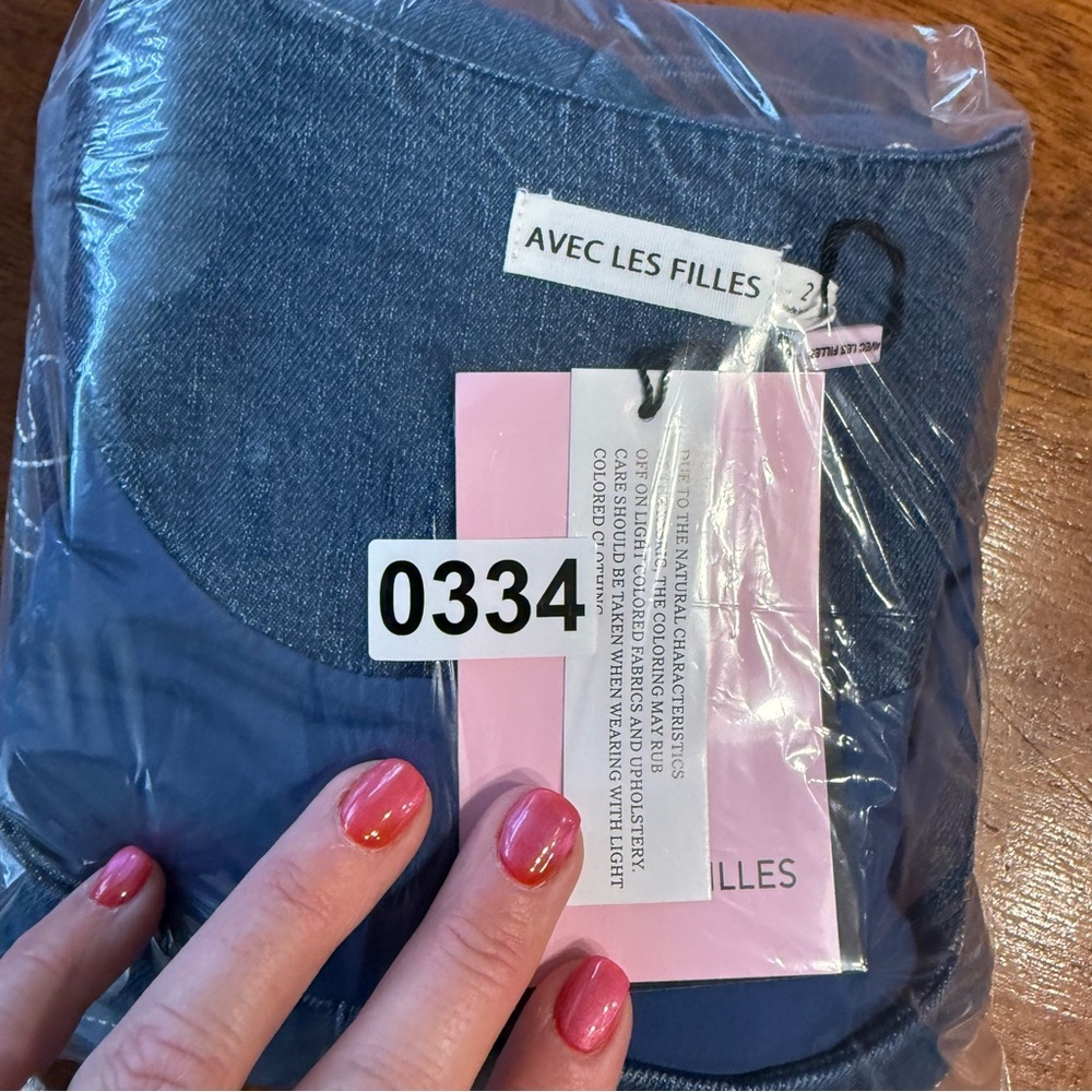 NWT Avec Les Filles Blue Denim Dress Embroidered sz 2 rodeo western long sleeve - Picture 13 of 13